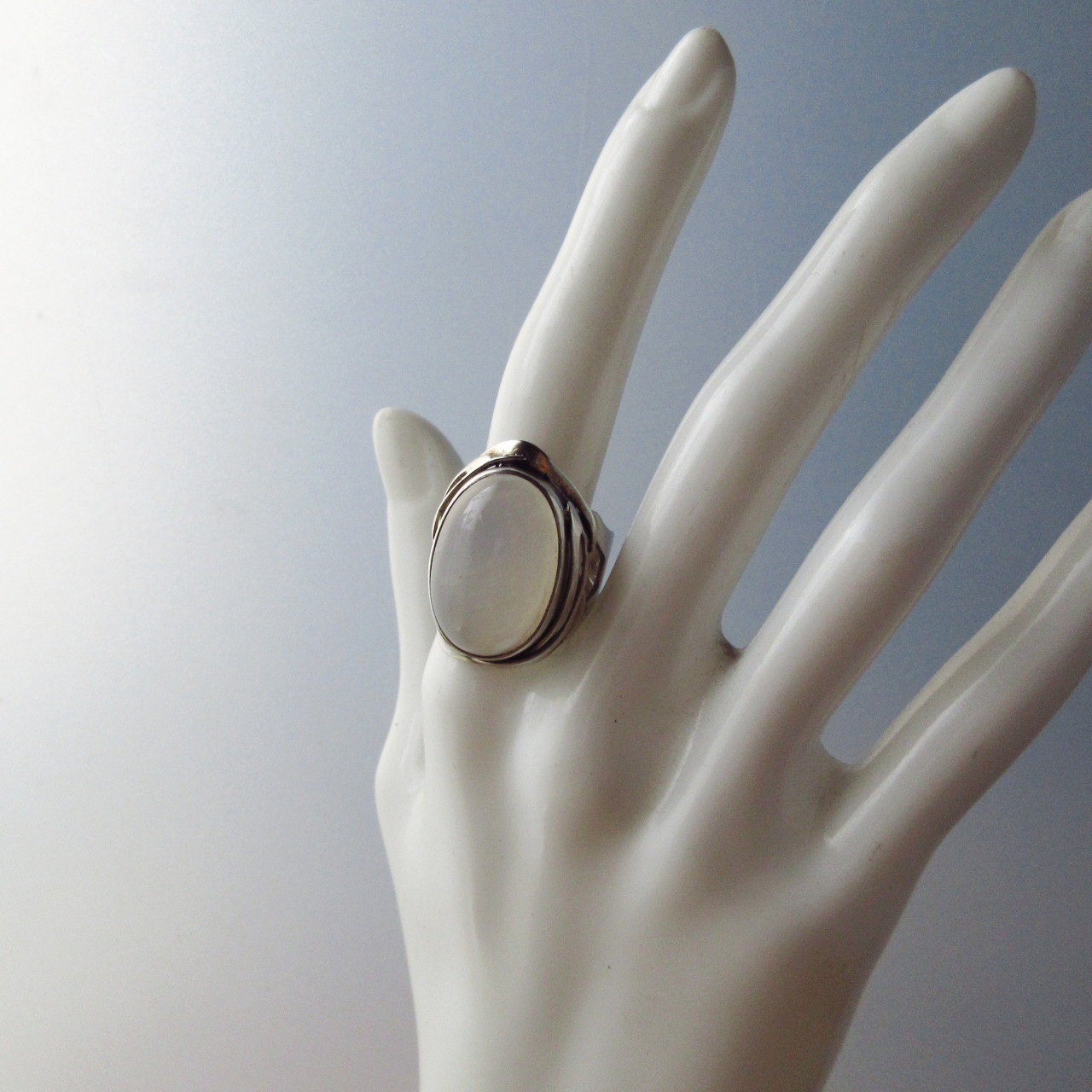 ホワイトラブラドライト　シルバーリング