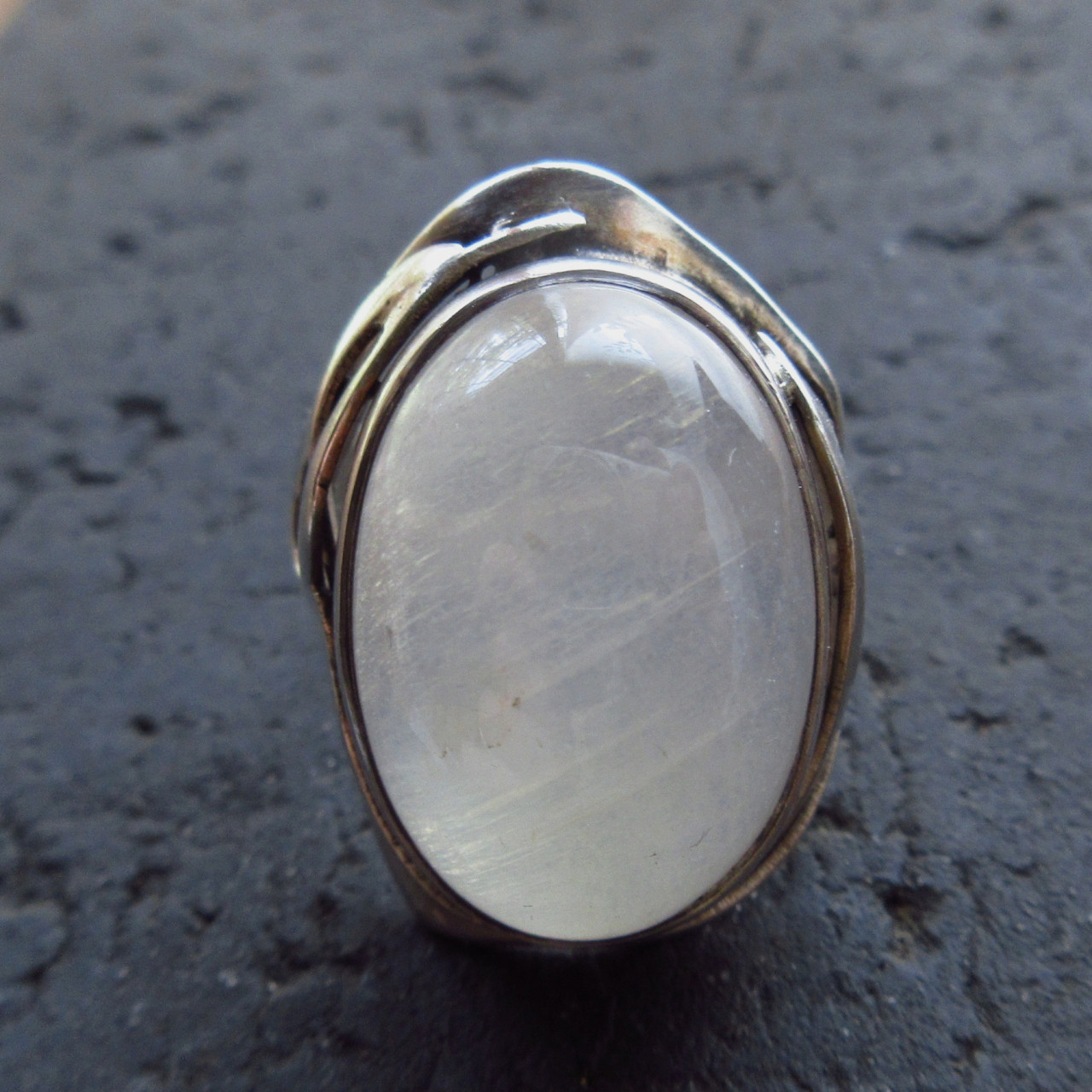 ホワイトラブラドライト　シルバーリング