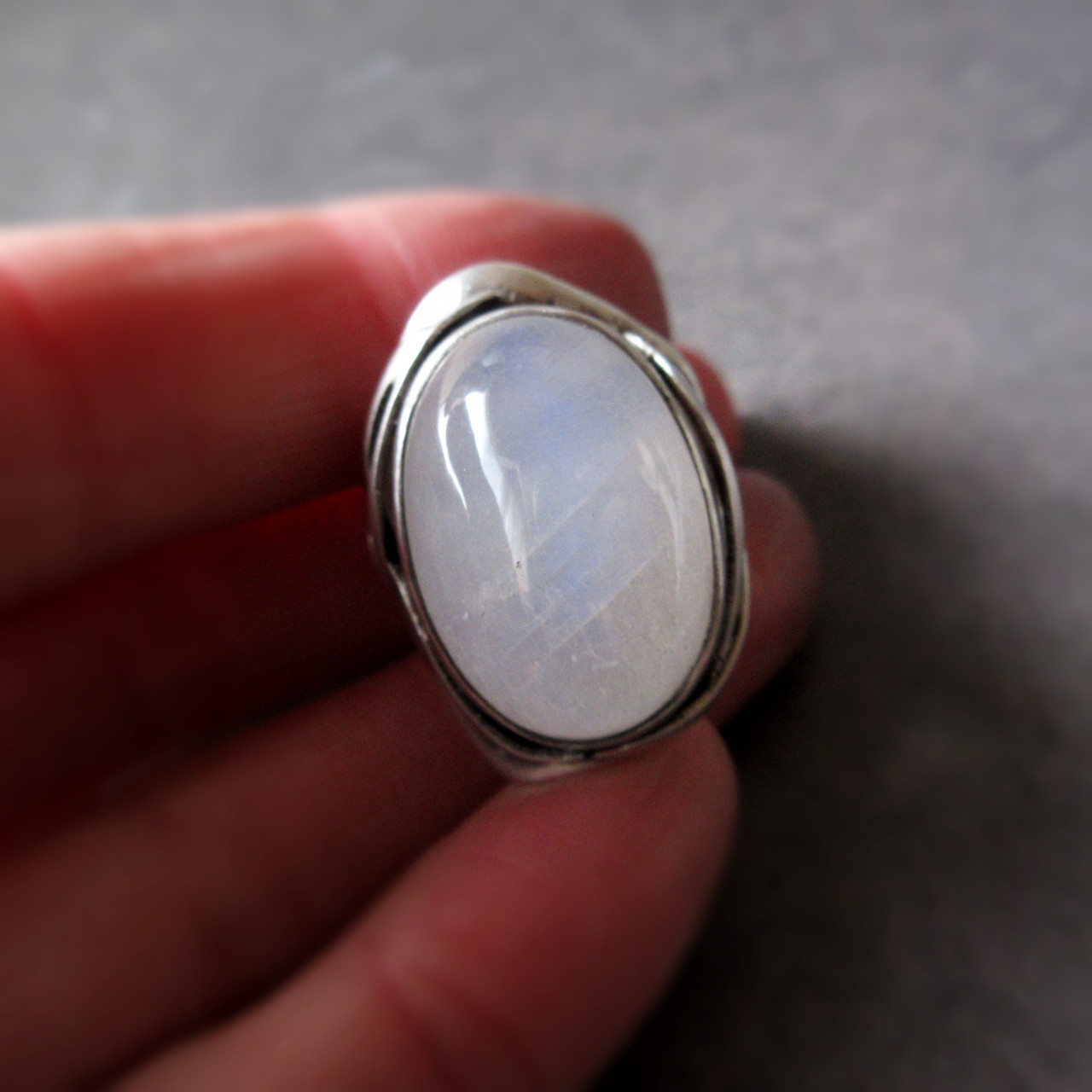 ホワイトラブラドライト　シルバーリング