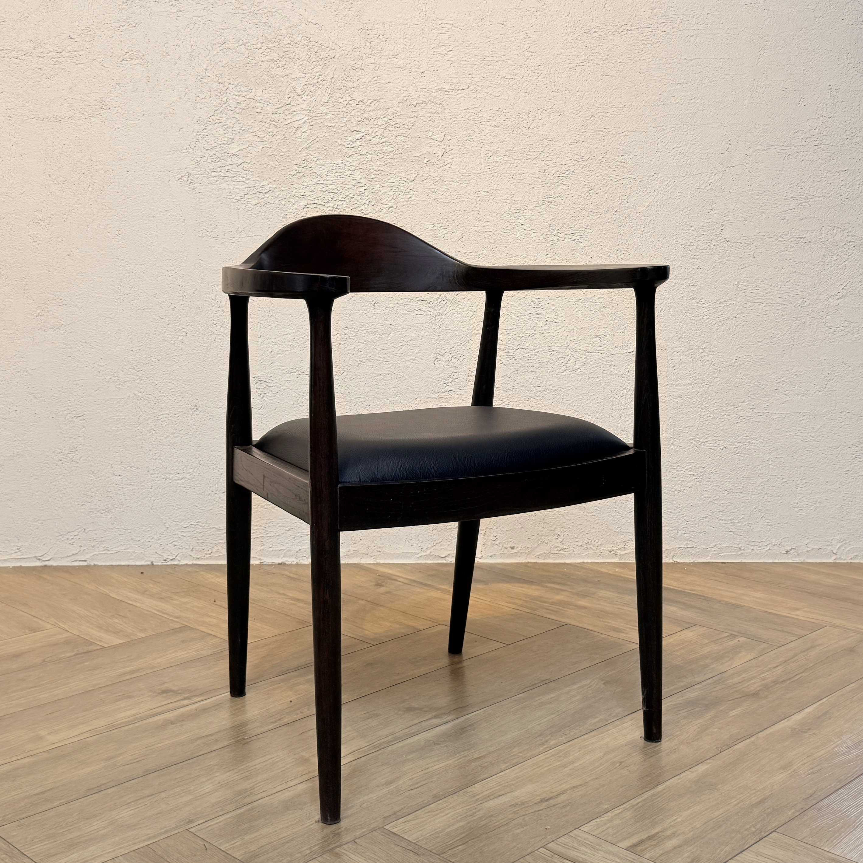 アンティーク調 アームチェア チーク 北欧スタイル リビングチェア ダイニングチェア ウォルナット色 cha049wal