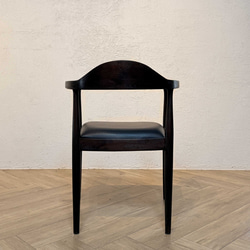 アンティーク調 アームチェア チーク 北欧スタイル リビングチェア ダイニングチェア ウォルナット色 cha049wal 4枚目の画像