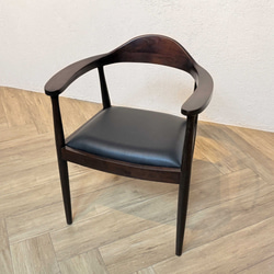 アンティーク調 アームチェア チーク 北欧スタイル リビングチェア ダイニングチェア ウォルナット色 cha049wal 5枚目の画像