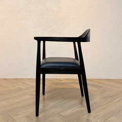 アンティーク調 アームチェア チーク 北欧スタイル リビングチェア ダイニングチェア ウォルナット色 cha049wal 3枚目の画像