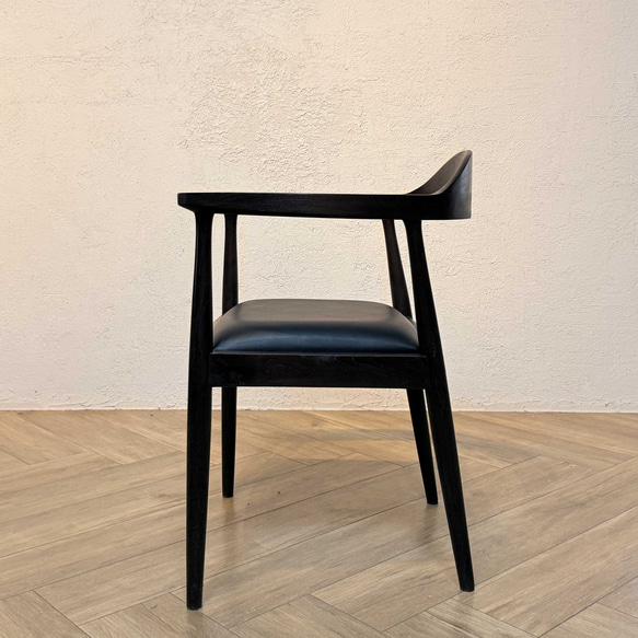 アンティーク調 アームチェア チーク 北欧スタイル リビングチェア ダイニングチェア ウォルナット色 cha049wal 3枚目の画像