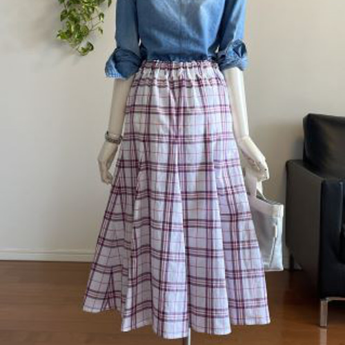 ハーリップトゥ　新品タグハンガー付き　チェックボリュームスカート チェック切替ボリュームたっぷりスカート ［Soiunique］ 通販