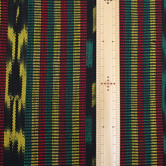 【アウトレット特価品】GTC-10（GS027）グアテマラ イカット(Ikat) 絣織 ストライプ手織り生地 2枚目の画像