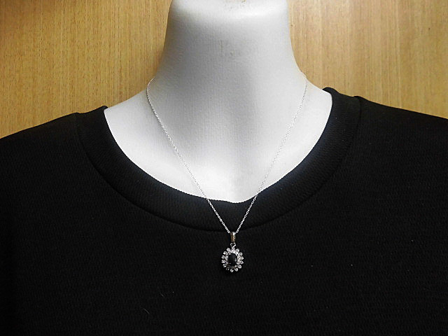 天然石 SILVER925 サファイアネックレス(ペンダント)      240101185