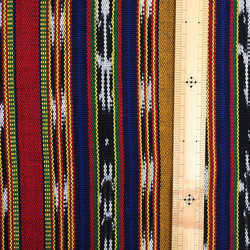 【アウトレット特価品】GTC-04（GS183）グアテマラ イカット(Ikat) 絣織 ストライプ手織り生地 2枚目の画像