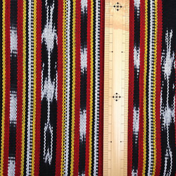 【アウトレット特価品】GTC-11（GS184）グアテマラ イカット(Ikat) 絣織 ストライプ手織り生地 2枚目の画像