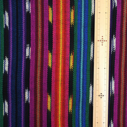 【アウトレット特価品】ガテマラ生地 GS187（GS187）グアテマラ イカット(Ikat) 絣織 ストライプ手織り生地 2枚目の画像