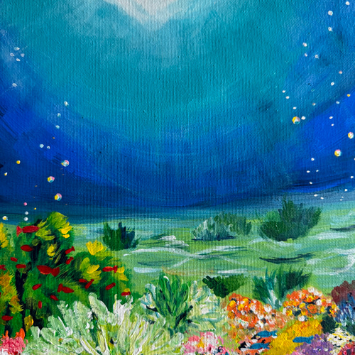 送料無料】海の中から F3 アクリル画 絵画 アトリエシンディ 送料無料】海の中から F3 アクリル画 絵画 アトリエシンディ