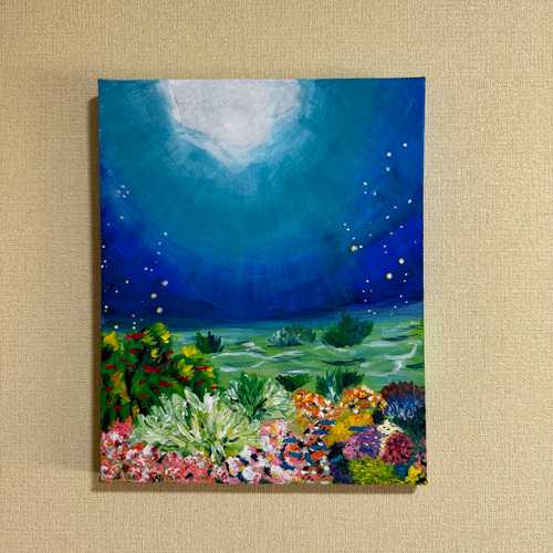 送料無料】海の中から F3 アクリル画 絵画 アトリエシンディ 送料無料】海の中から F3 アクリル画 絵画 アトリエシンディ