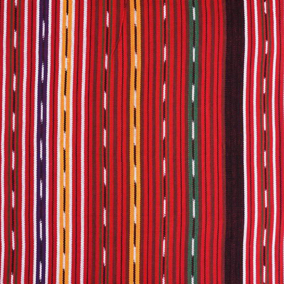 【アウトレット特価品】GTC-2（GS214）グアテマラ イカット(Ikat) 絣織 ストライプ手織り生地 1枚目の画像