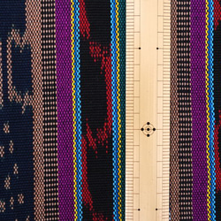 【アウトレット特価品】GTC-17（GS219）グアテマラ イカット(Ikat) 絣織 ストライプ手織り生地 2枚目の画像
