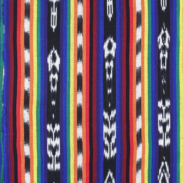 【アウトレット特価品】GTC-6（GS222）グアテマラ イカット(Ikat) 絣織 ストライプ手織り生地 1枚目の画像