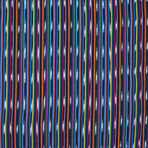 【アウトレット特価品】GTC-07（GS370）グアテマラ イカット(Ikat) 絣織 ストライプ手織り生地 1枚目の画像