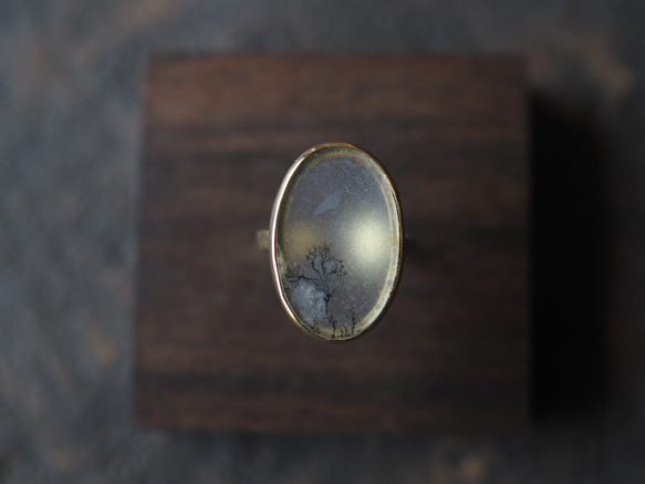 dendritic agate brass ring (shunshuu) 2枚目の画像