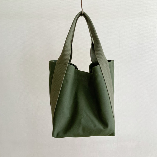 Cubeトート オリーブ / 9号帆布 トートバッグ aoya bags 通販 17504937