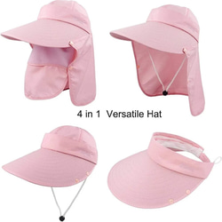 選べる6色　4in1 つば広サンバイザー帽子　ネックカバーフェイスカバー スカーフ  日焼け紫外線対策 夏UV対策 10枚目の画像