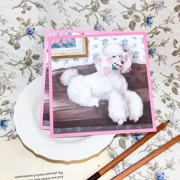 Dog postcard Poodle 4枚目の画像