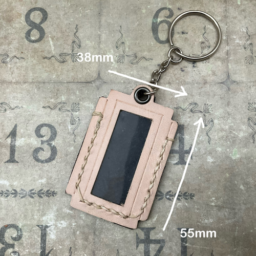 犬の鑑札キーホルダー ネームプレート型 ☆ 本革 お名前 狂犬病