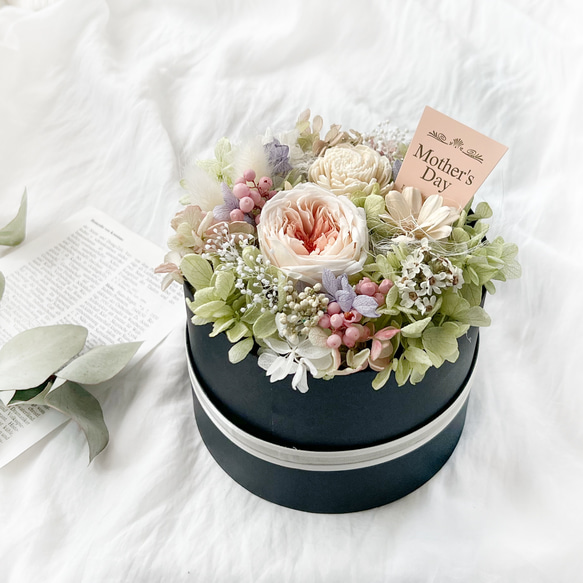 ボックスフラワー ピーチ プリザーブドフラワー 母の日 花 ギフト