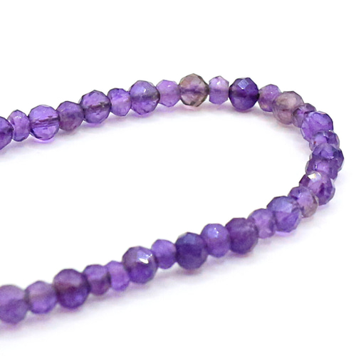 アメジスト ボタンカット ビーズ ネックレス beads290