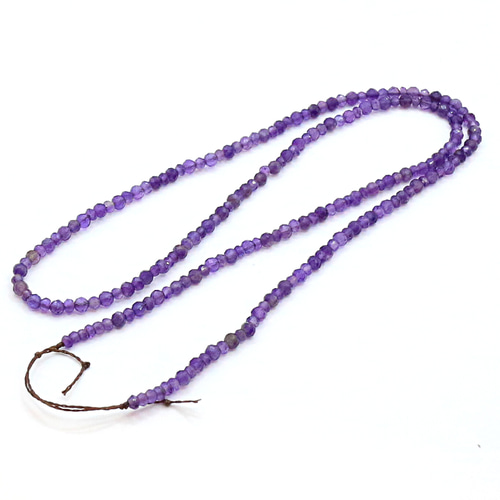アメジスト ボタンカット ビーズ ネックレス beads290