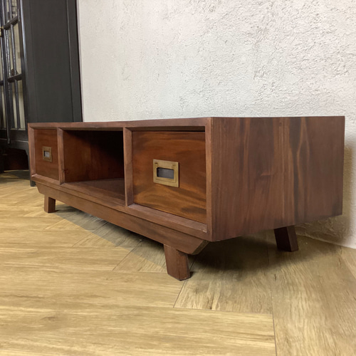 アンティーク調 マホガニー 無垢 TV台 テレビ台 ローボード W120