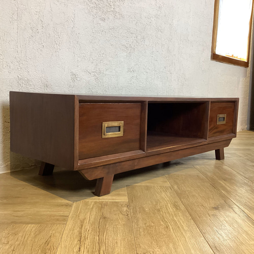 アンティーク調 マホガニー 無垢 TV台 テレビ台 ローボード W120