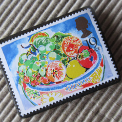 イギリス　切手ブローチ 9574 2枚目の画像