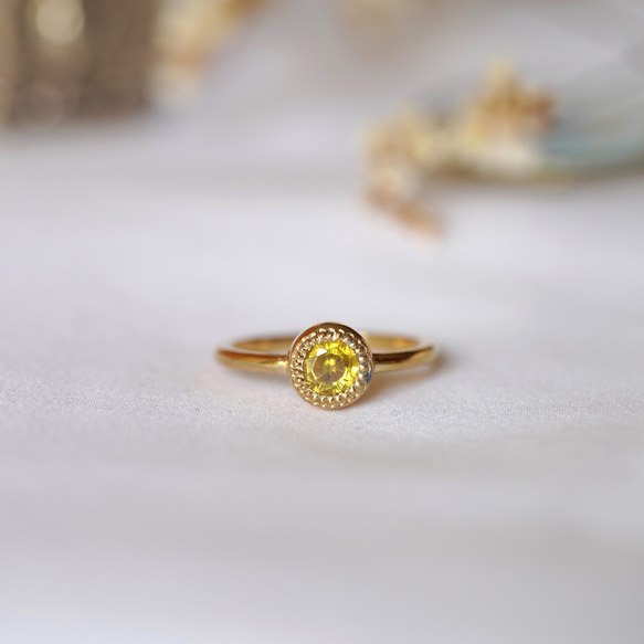 [送料当方負担] SV925 Round Sphene Ring(RSV026_Sph) 1枚目の画像