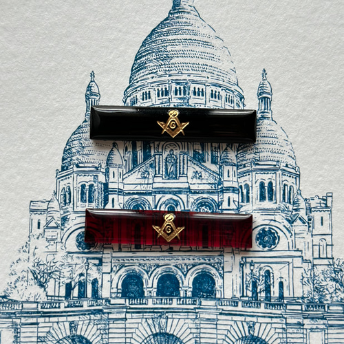 1個】37×8mm フリーメイソン 西ドイツガラス ヴィンテージ カボション