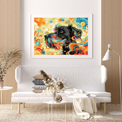 【インターステラー (星ノ間)  - シュナウザー犬 No.2】宇宙 星空 アートポスター 犬の絵 犬の絵画 7枚目の画像