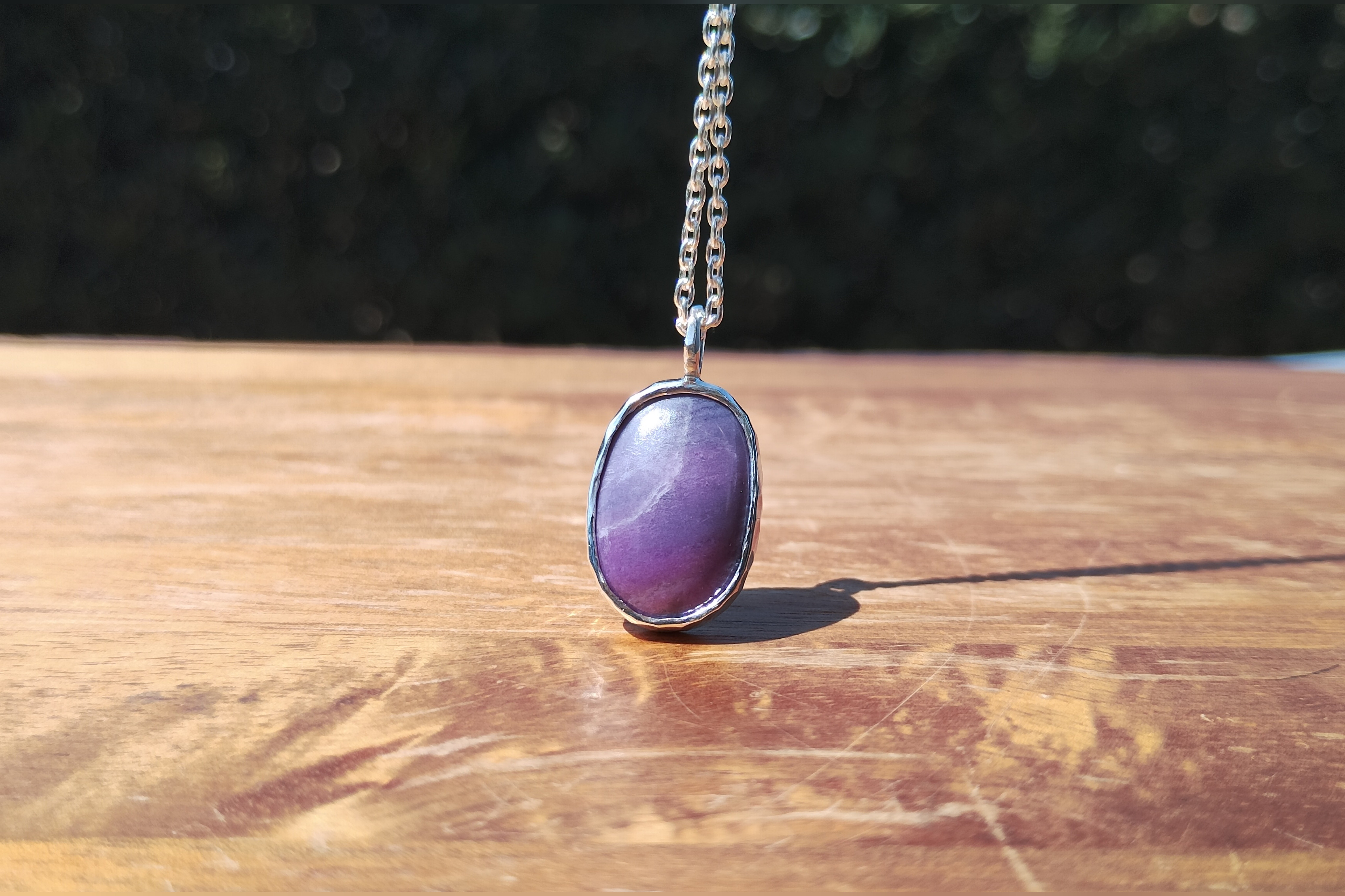 スギライト×純銀ネックレス/天然石ペンダント