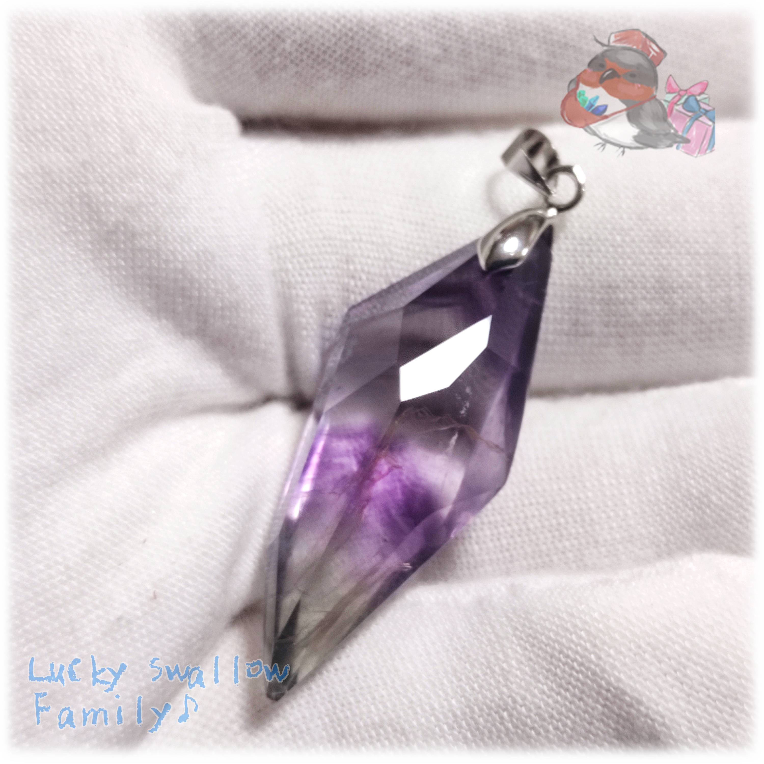 ” クリスタライズ ” バイカラー フローライト ペンダント ネックレス No.6157