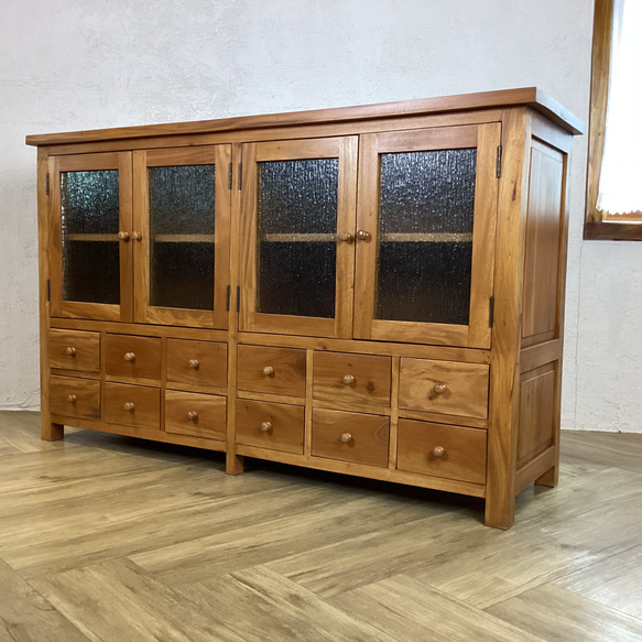 マホガニー調食器棚