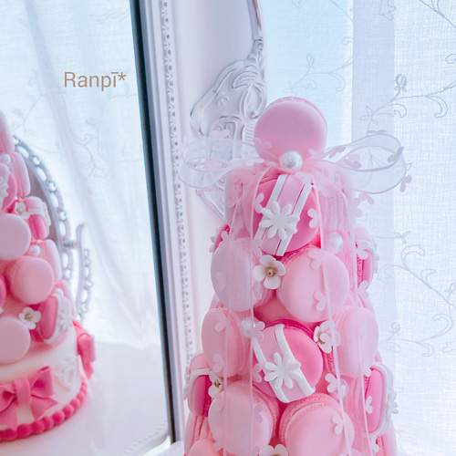 クレイケーキ*リボンマカロンタワー その他インテリア雑貨 Claycake