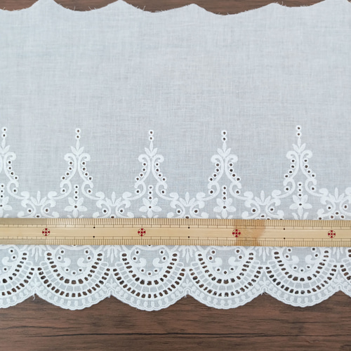 AZ342ホワイト 1M 刺繍レース生地 コットン刺繍生地 コットン