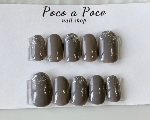 グレージュ ニュアンス♡ネイルチップ 065975dbd9ce2038b8f6f337036d4b