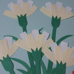 カーネーション5本〈5月の壁面〉　画用紙　壁面飾り　保育園・幼稚園・学校・図書館その他施設　 4枚目の画像