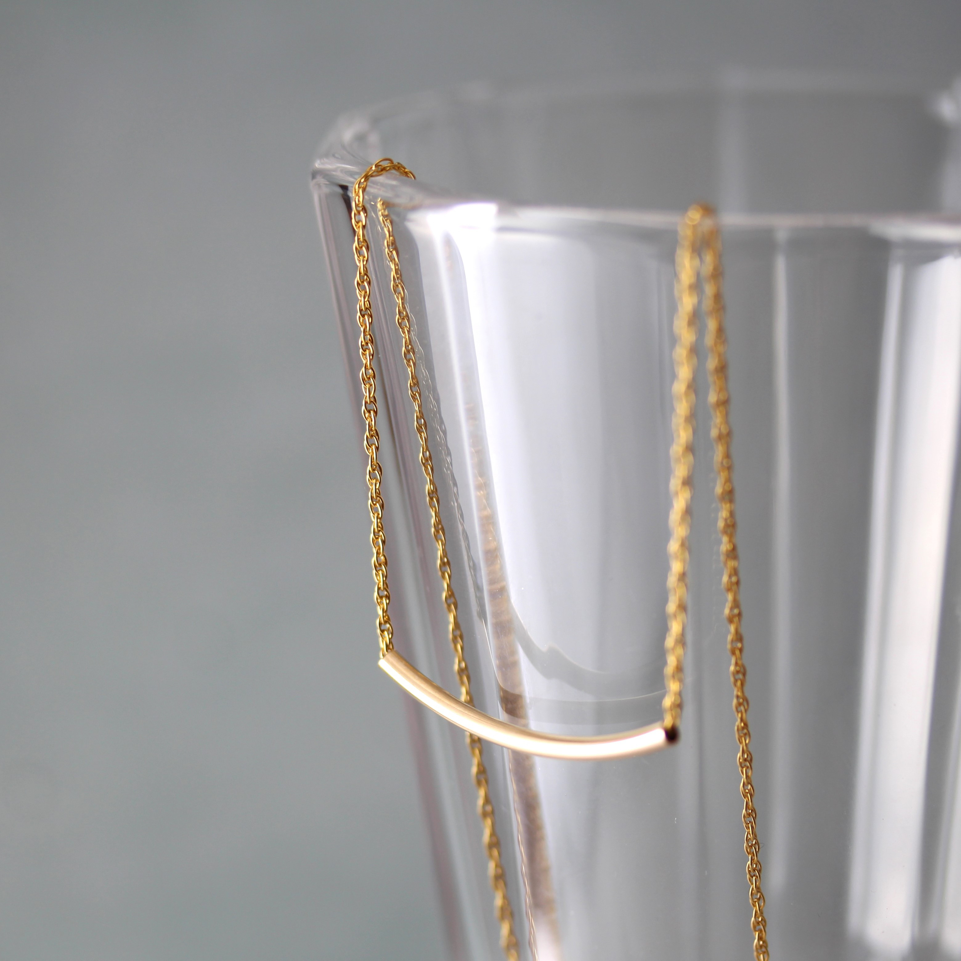 冬のおしゃれに♡【再販！】K14GF シンプル 華奢 ツイストチェーン チューブ ネックレス スキンジュエリー〈81〉