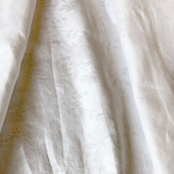 リネンシーツ　フラット ダマスク織　ダブルサイズ　大きな白い布_ 12Cle17 9枚目の画像