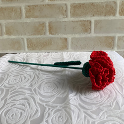 手編みのお花 カーネーション 6枚目の画像