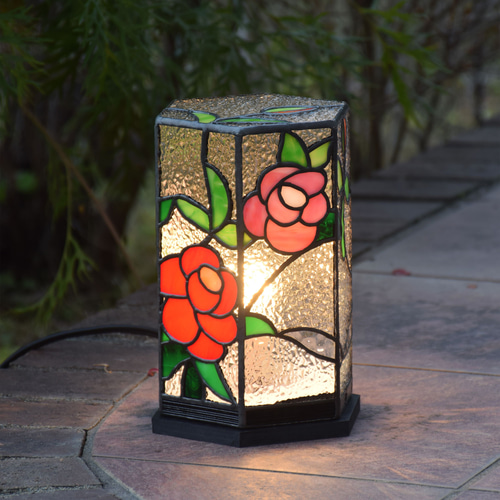 ガーデンライト 行燈 6k10屋外用 防雨型 ステンドグラス 屋外 照明
