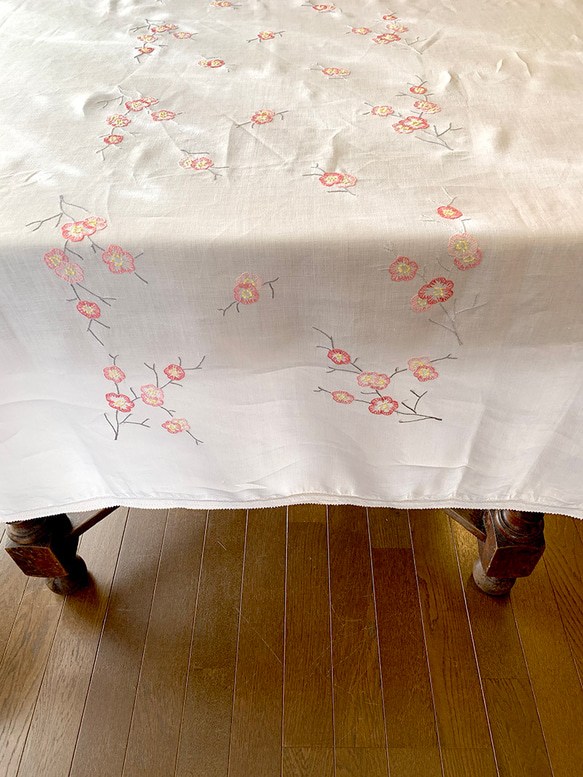 クロス　花刺繍　テーブルクロス　マルチクロス 12CLby15 3枚目の画像