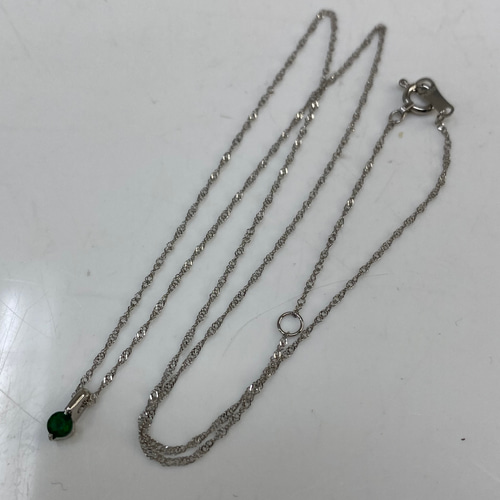 pt900 天然エメラルド 0.07ct プラチナネックレス ネックレス 