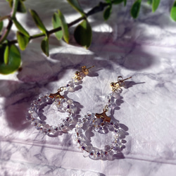 泡沫の輪廻   ファルファーレビーズのピアス･イヤリング 3枚目の画像