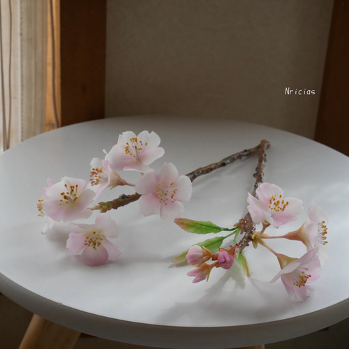 枯れない 桜 ✿クレイフラワー NO.S3-6 アートフラワー Nricias