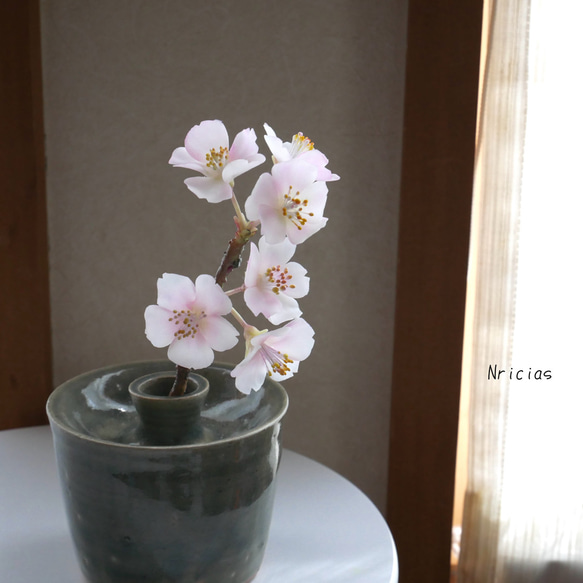 枯れない 桜 ✿クレイフラワー NO.S3-6 アートフラワー Nricias